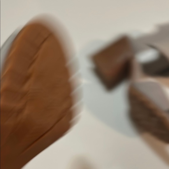 Sorel Womens Nadia Sandals Size 7 Dove Gray Leather  Chunky Heel - Picture 8 of 10